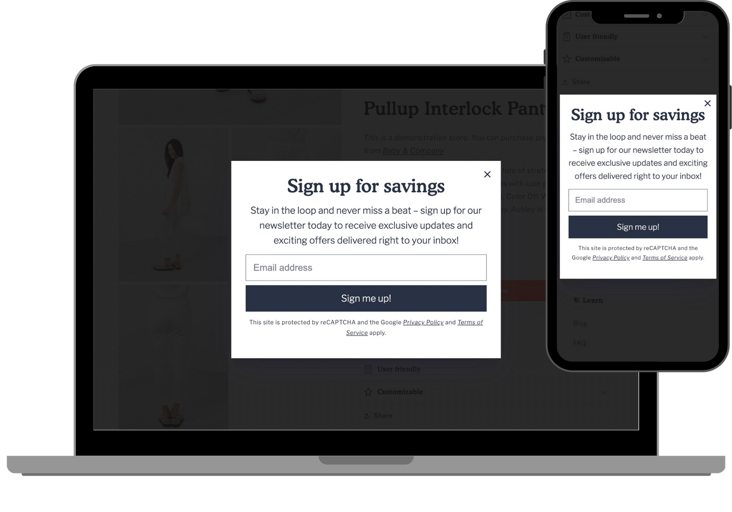 Modal popup