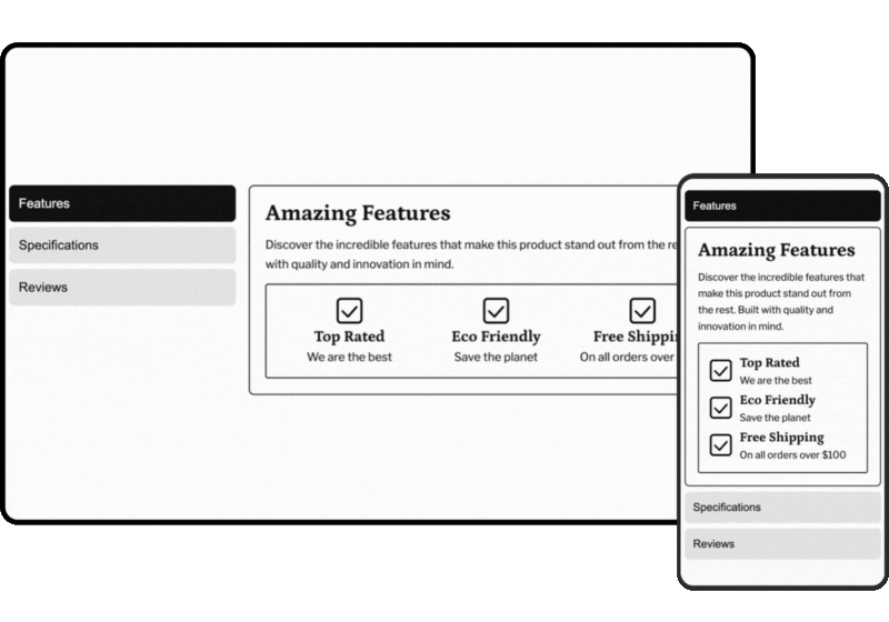 Side tabbed content