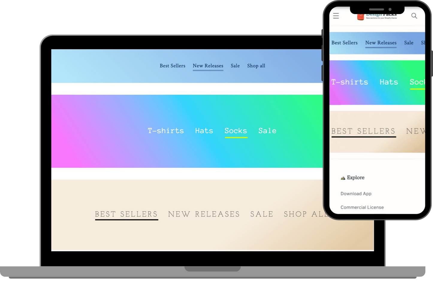 Link menu - horizontal