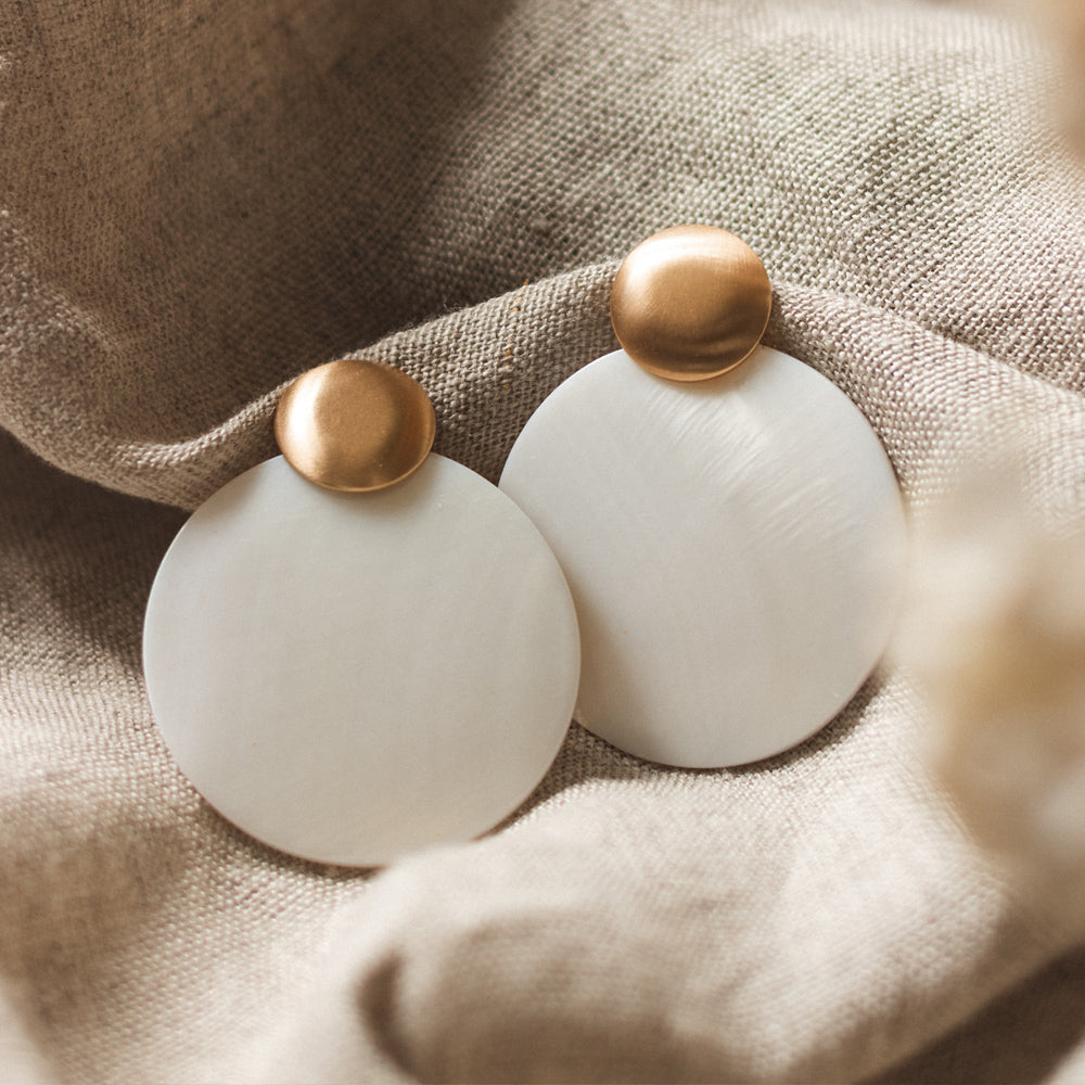 Gold & Bone Earrings