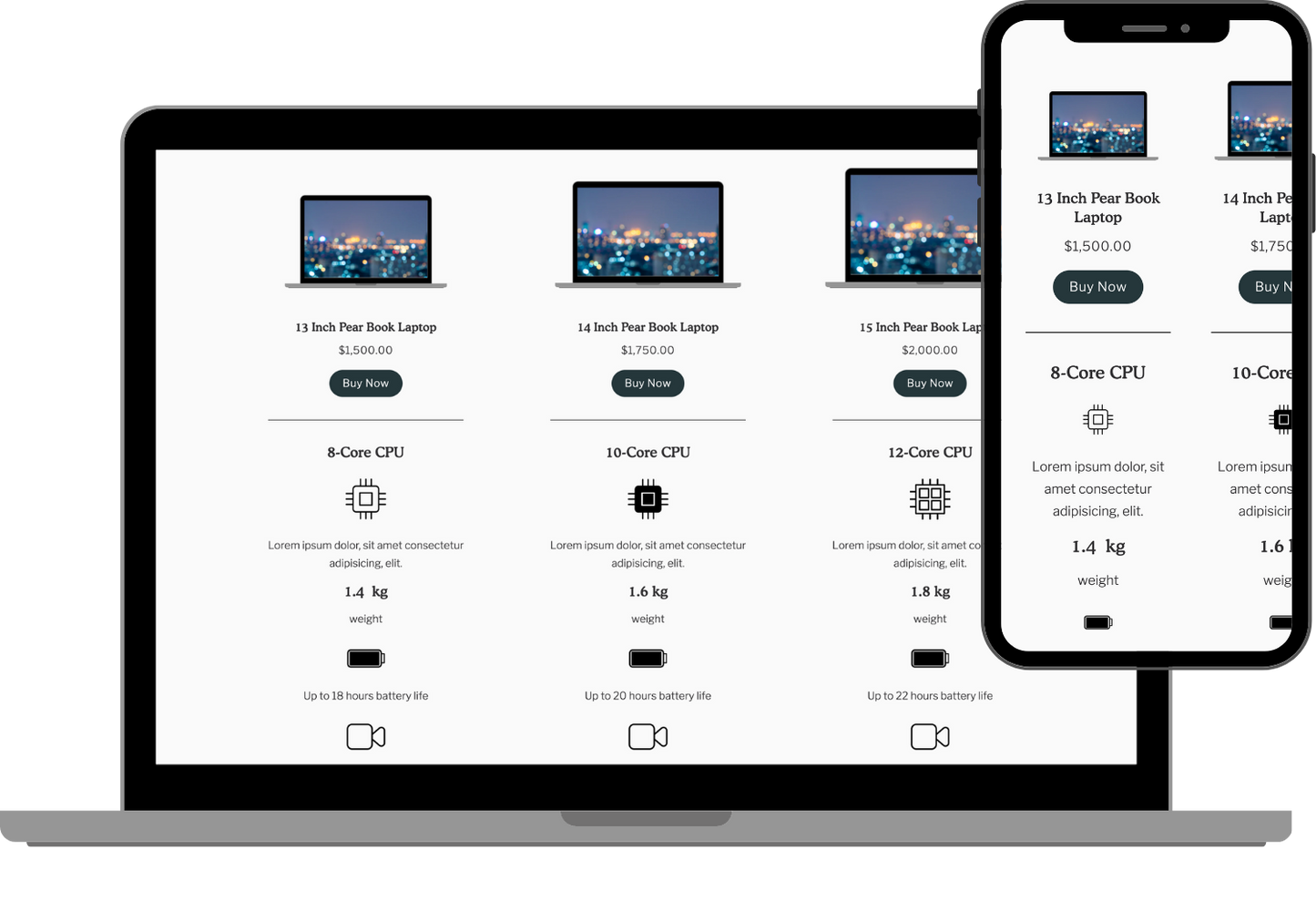Product comparison - columns