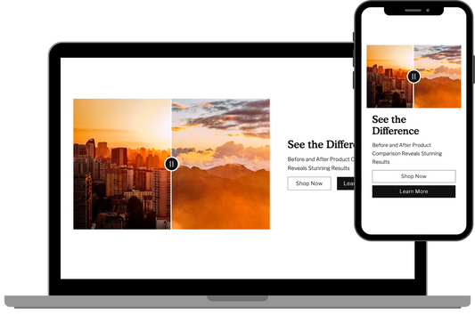 Comparison slider with text