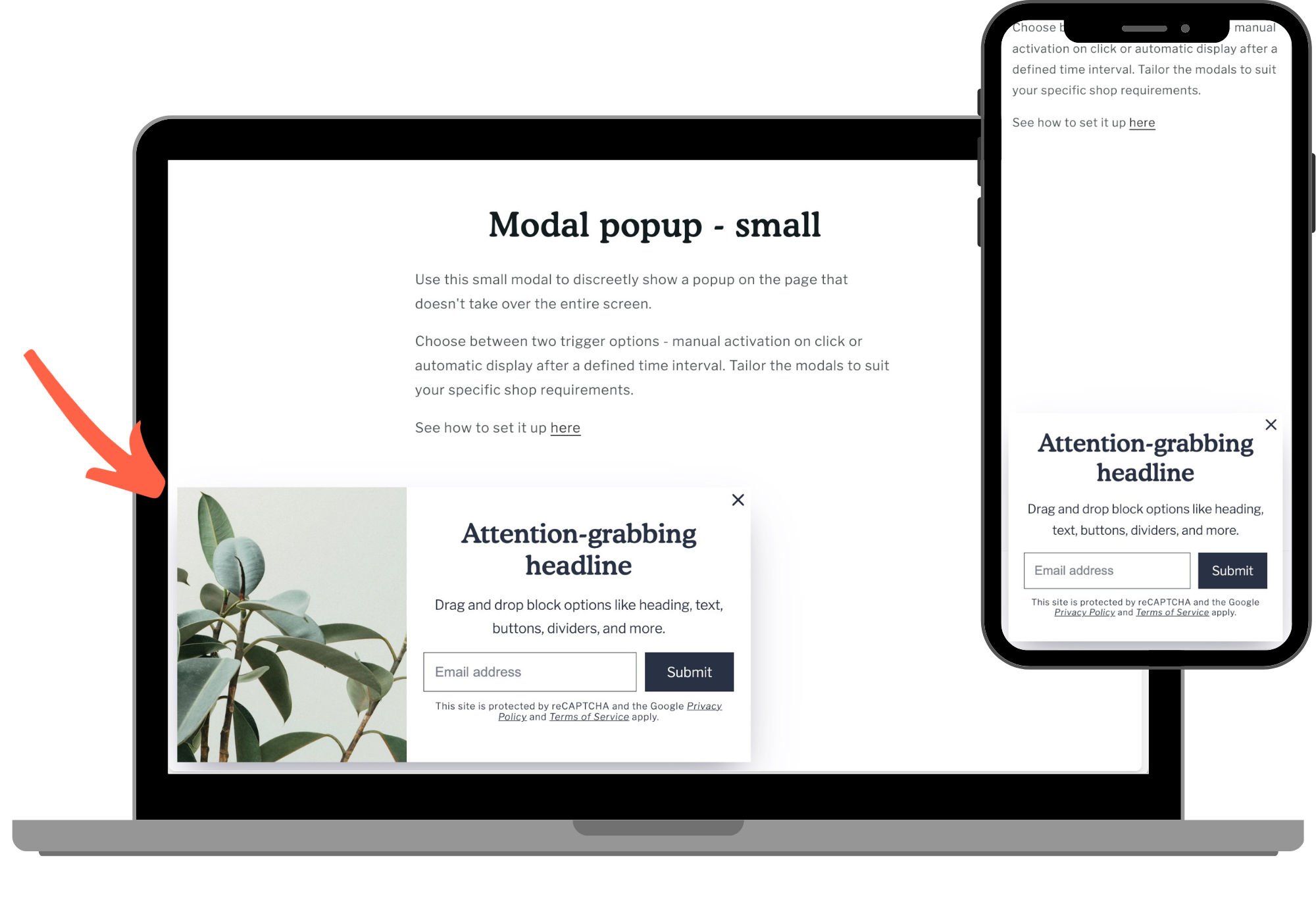 Modal popup - small
