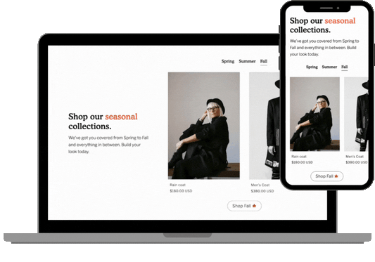 Featured collection slider with text