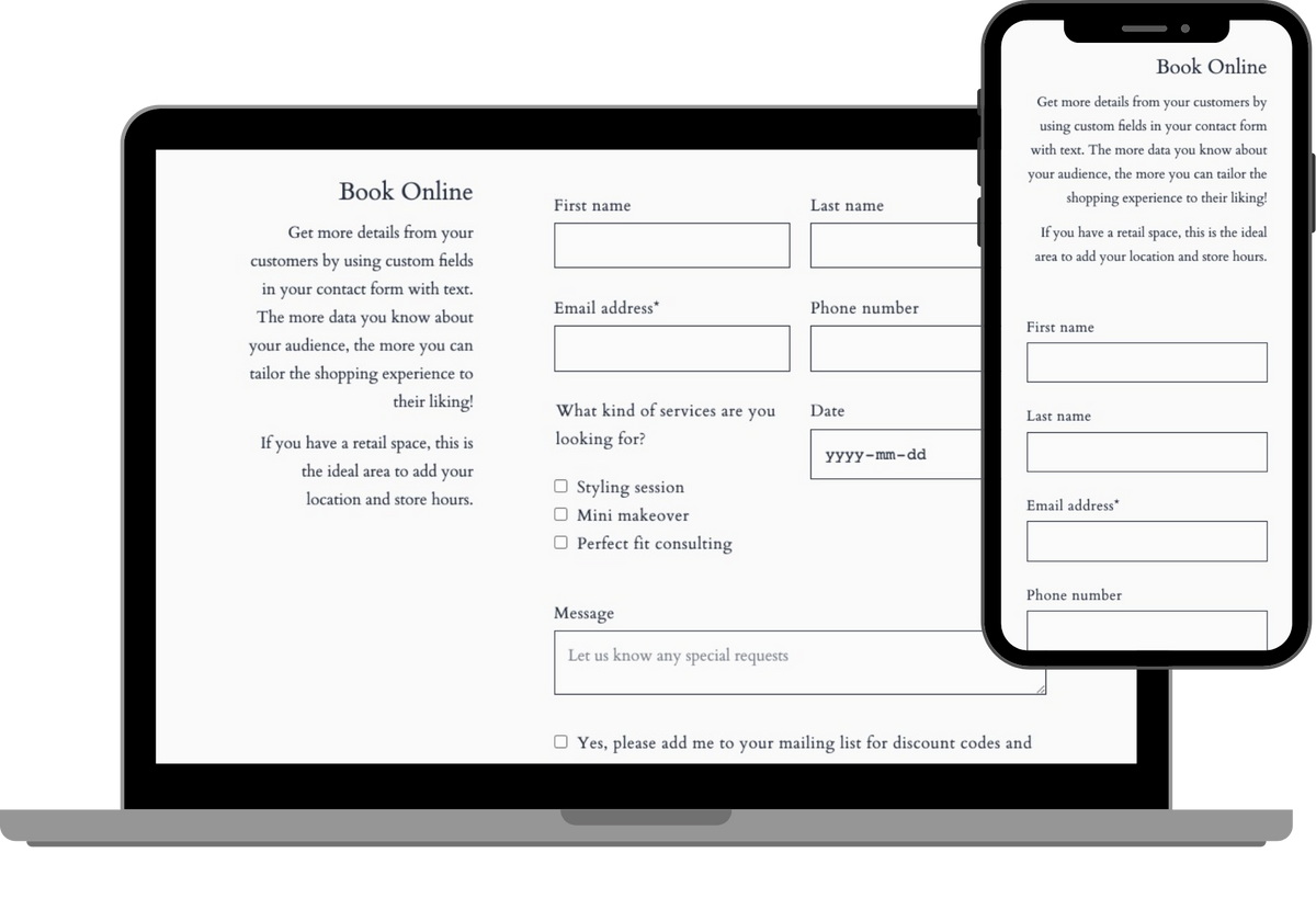Contact form - text
