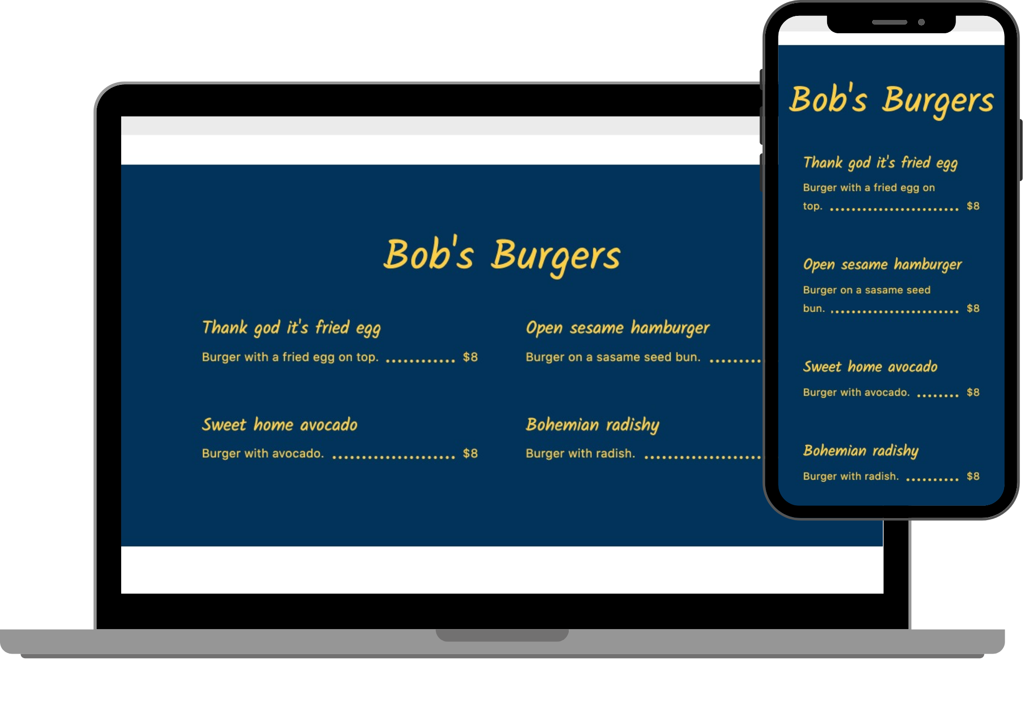 Menu - diner
