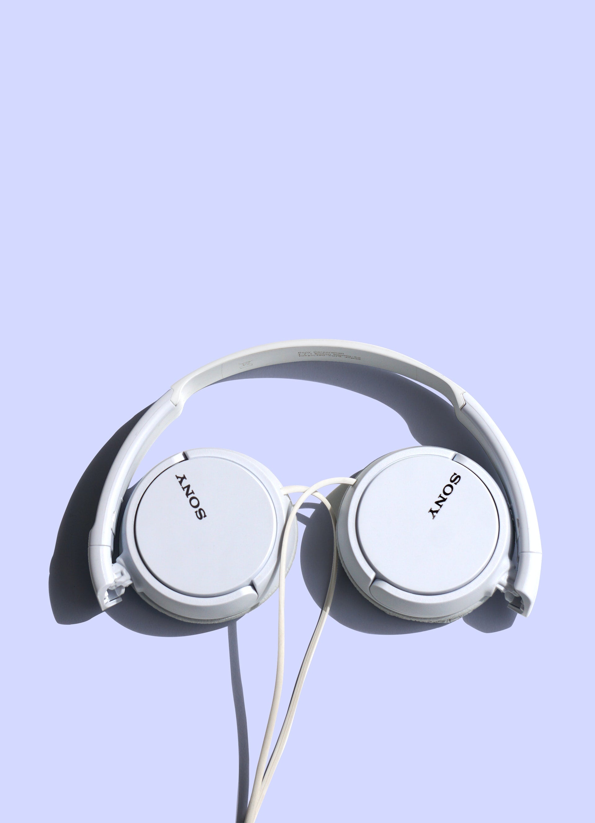 White collapsible headphones