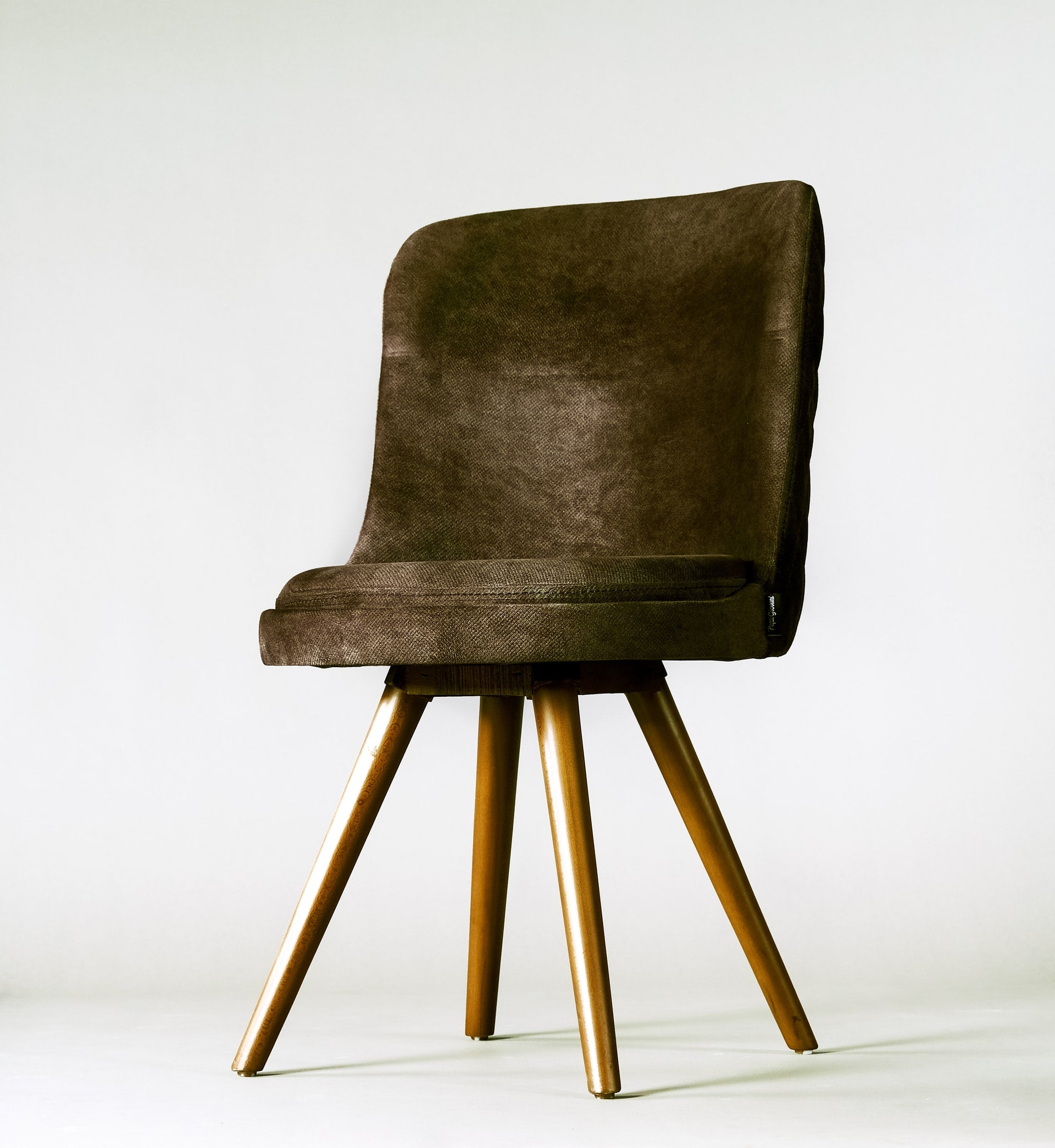 Brown Fur Armless Chair
